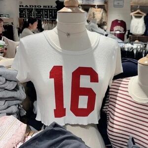 Brandy Melville White “16” Top